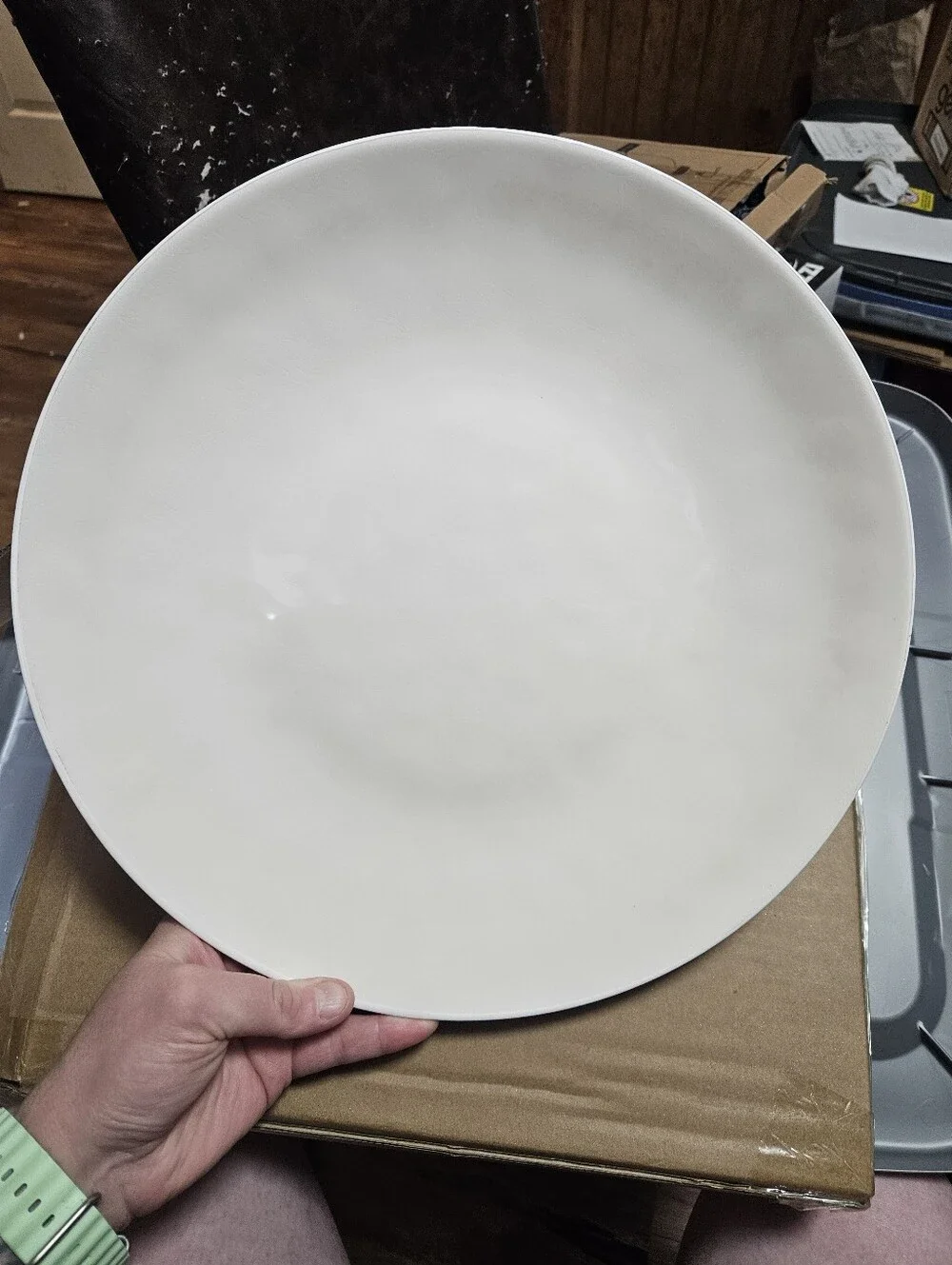 THRESHOLD MELAMINE IVORY/TAN PLATTER: NEW